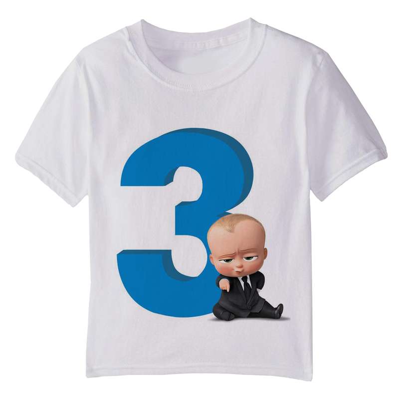 تی شرت آستین کوتاه بچگانه مدل تولدی سه سالگی بچه رئیس 025