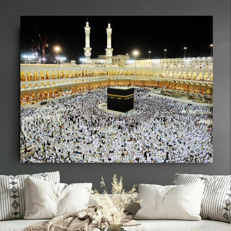 تابلو بوم طرح مخمل کعبه مقدس مدل طواف کد GR1531