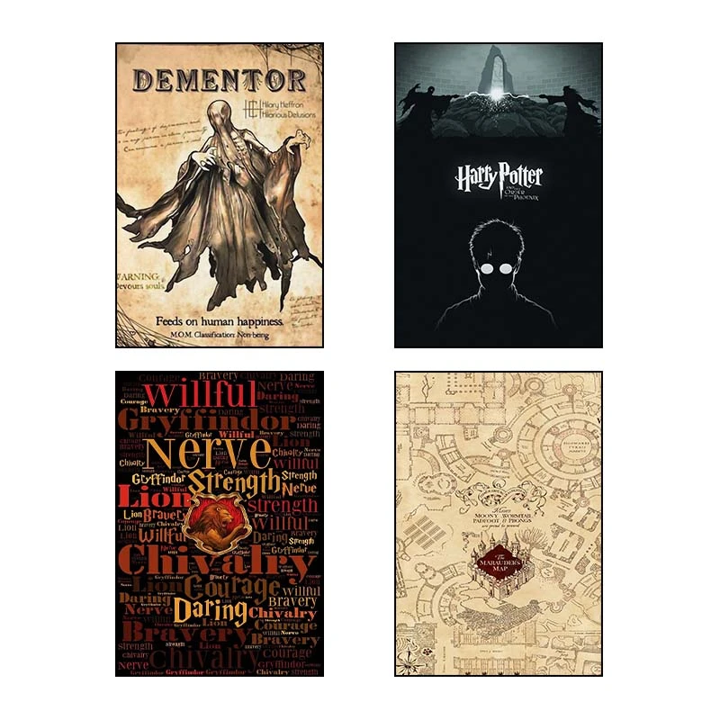 تابلو شاسي کارنيکا طرح هری پاتر کد 75963 مجموعه 4 عددی