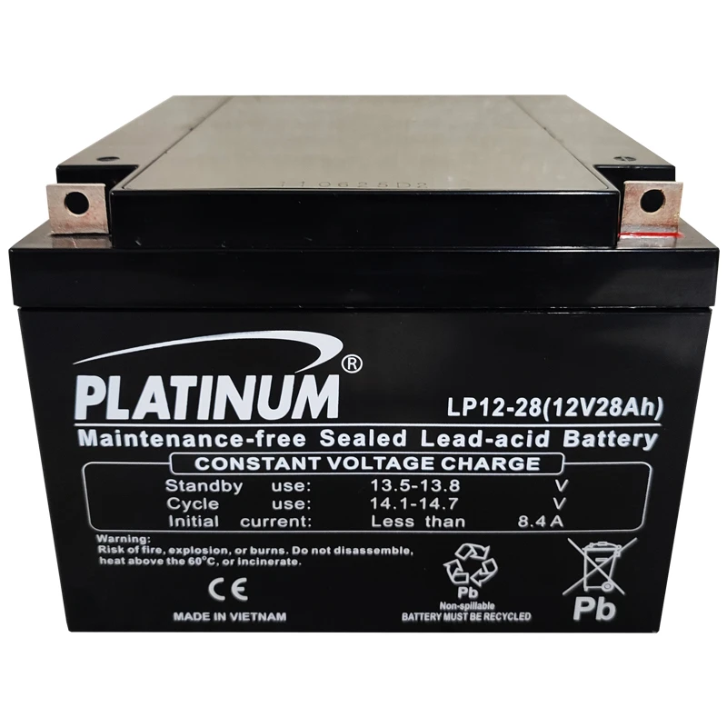باتری UPS با ولتاژ 12 ولت و شدت جریان 28 آمپرساعت پلاتینیوم مدل LP12-28