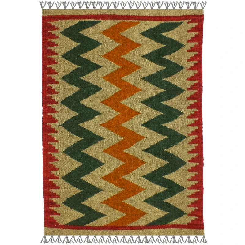 گلیم دستبافت یک متر مدل پادری شیراز کد 1722 زمینه الوان