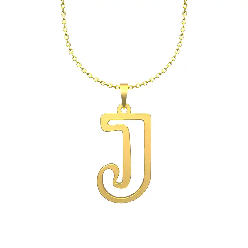 گردنبند طلا 18 عیار زنانه مدوپد مدل حرف J کد H3-1-1090