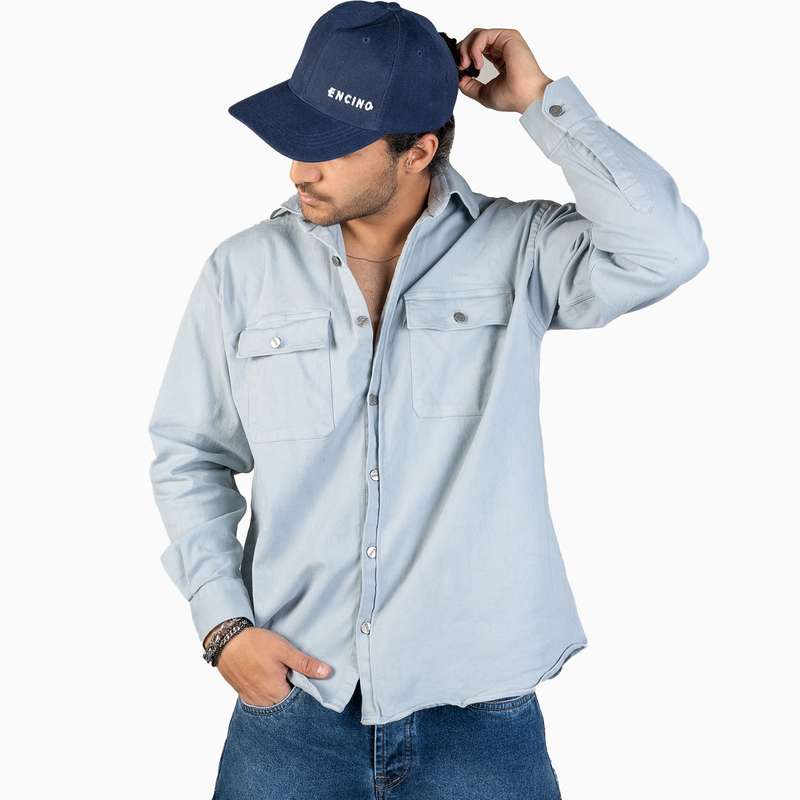 پیراهن آستین بلند مردانه ان سی نو مدل جردن رنگ طوسی