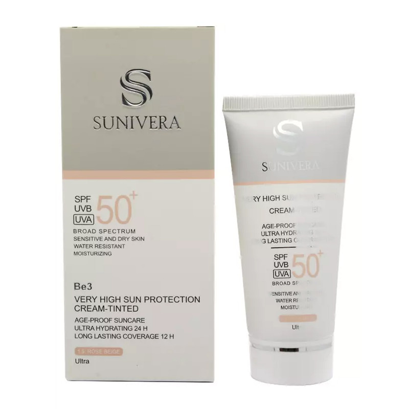 کرم ضد آفتاب رنگی سانیورا SPF 50 مدل 1.5 اولترا مناسب پوست‌های خشک حجم 50 میلی‌لیتر