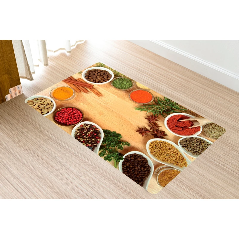 پادری مدل سه لایه رویه مخمل طرح ادویه کد S616 سایز 75x45 سانتی متر
