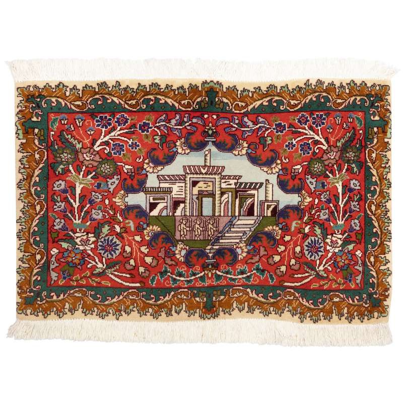 فرش قدیمی دستباف نیم متری سی پرشیا کد 157047 یک جفت