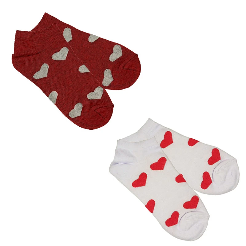 جوراب ساق کوتاه زنانه مدل قلب بسته 2 عددی