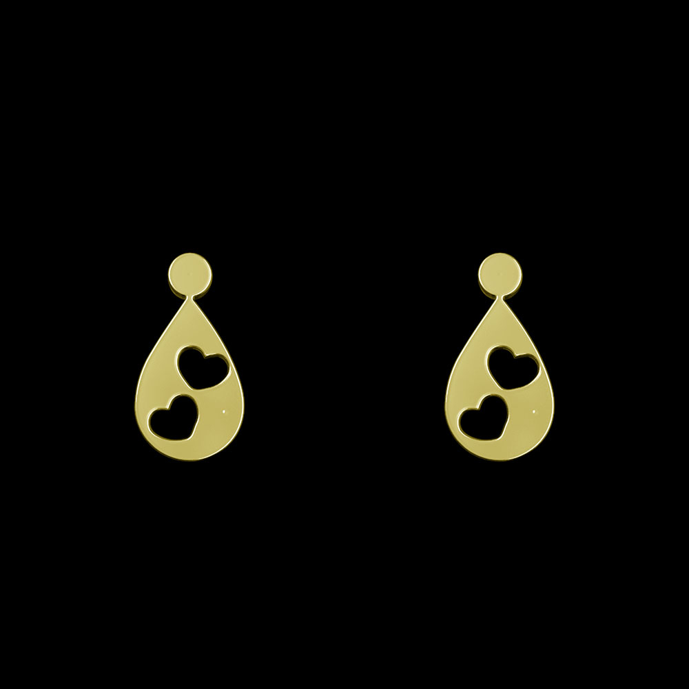 گوشواره طلا 18 عیار زنانه مدوپد مدل قلب کد GA1-14137