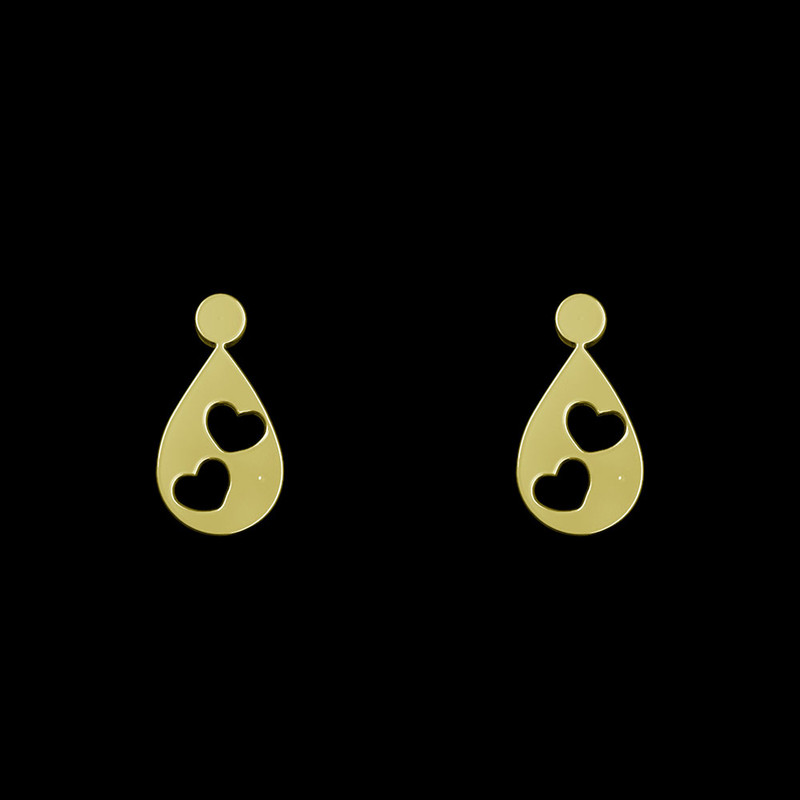 گوشواره طلا 18 عیار زنانه مدوپد مدل قلب کد GA1-14137