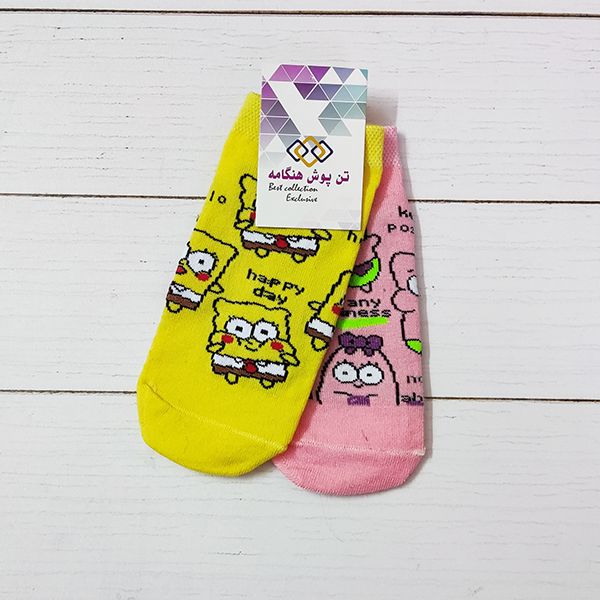 جوراب ساق کوتاه پسرانه تن پوش هنگامه مدل باب اسفنجی و پاتریک تا به تا -  - 2