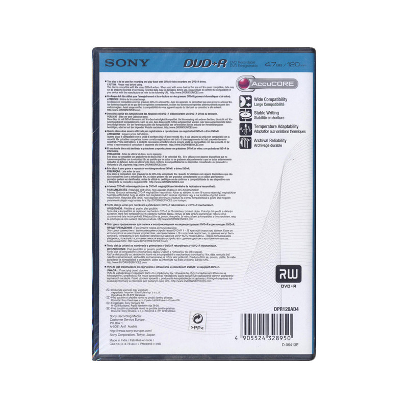 دی وی دی خام سونی مدل DVD+R بسته 23 عددی