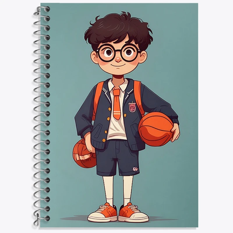 دفتر لغت 50 برگ خندالو طرح بسکتبال کد N1421