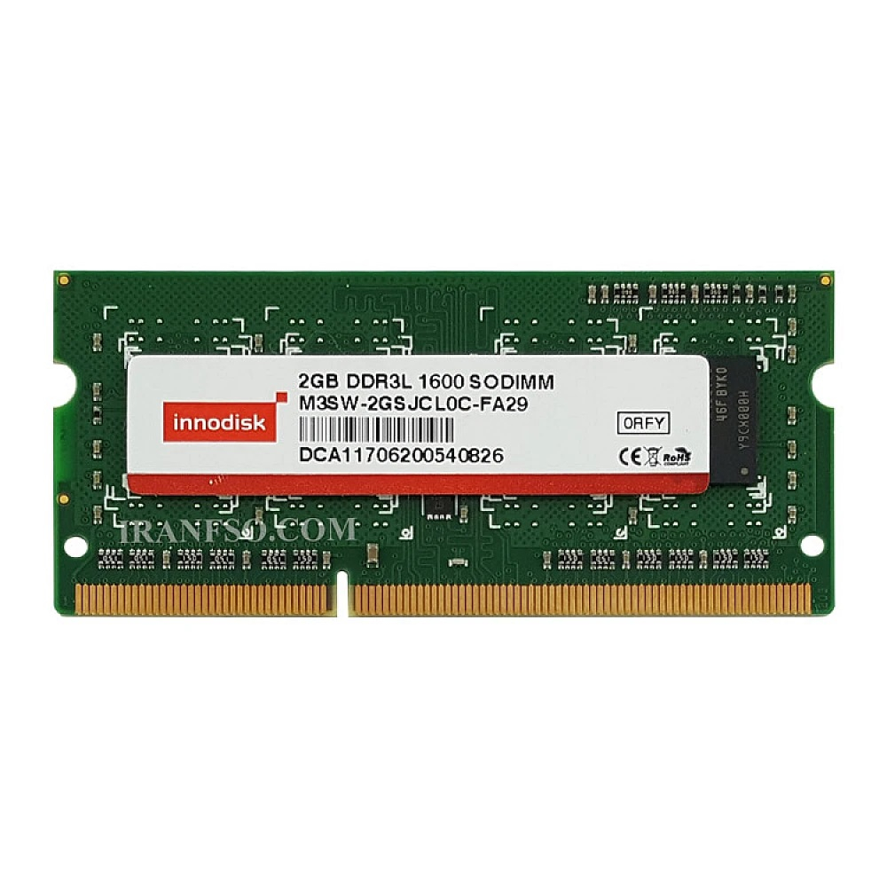 رم لپ تاپ مدل Innodisk DDR3-PC3L-1600 MHz ظرفیت 2 گیگابایت