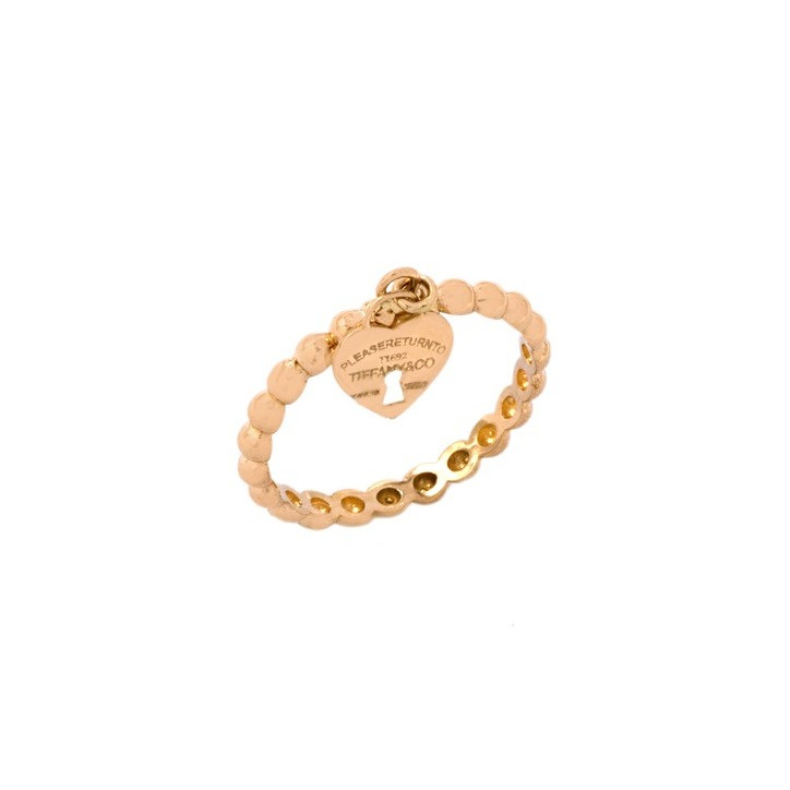 انگشتر طلا 18 عیار زنانه الی گالری مدل توپی و قلب تیفانی تخت