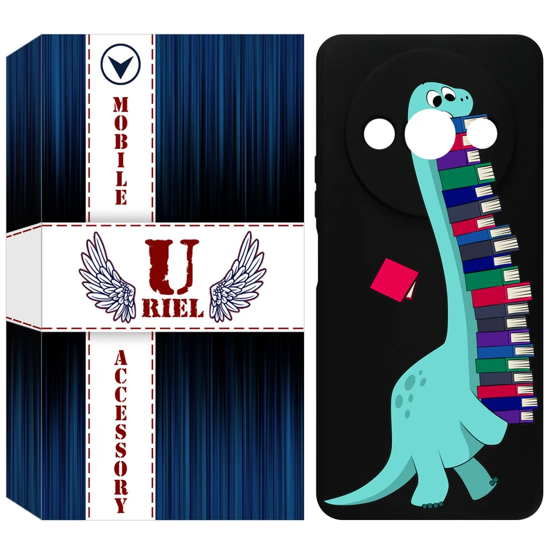 کاور یوریل قاب مدل KSH کد 17 طرح دایناسور کتابخوان مناسب برای گوشی موبایل شیائومی Redmi A3 / A3x