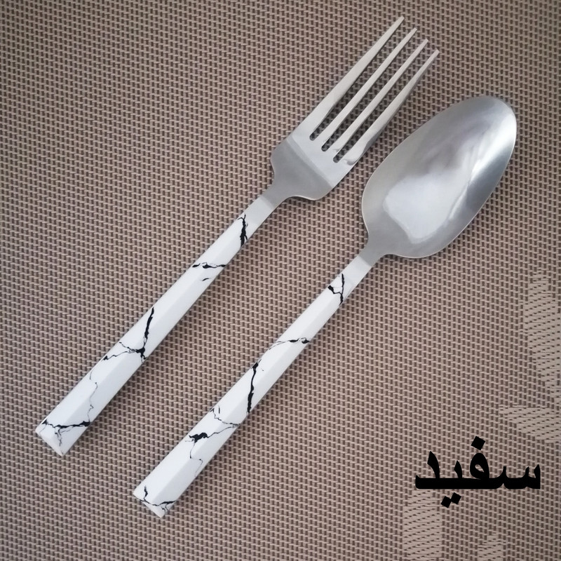 سرویس قاشق و چنگال 12 پارچه 6 نفره ام جی مدل ماربل