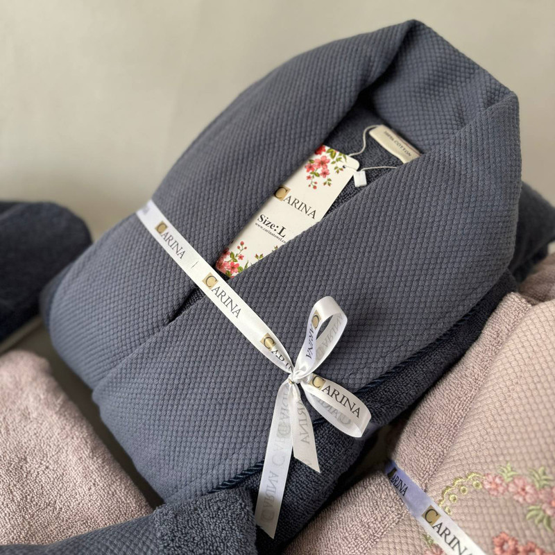 سرویس حوله پالتویی 8 تکه کارینا مدل لوتدن کد 01