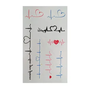 تتو موقت طرح ضربان قلب و فونت کد 87