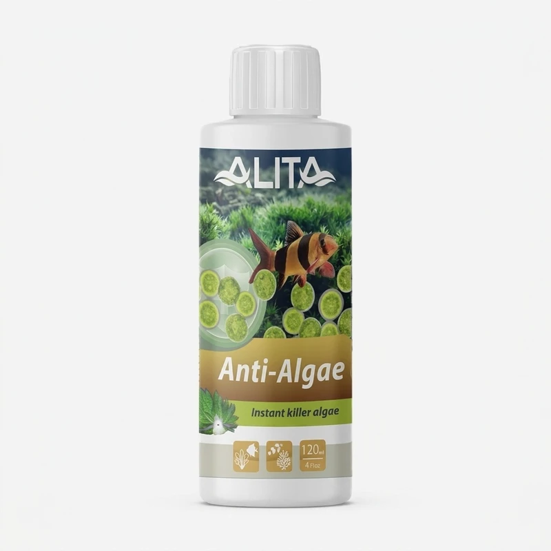 محلول ضدجلبک آکواریوم آلیتا مدل Anti Algae حجم 120 میلی‌لیتر
