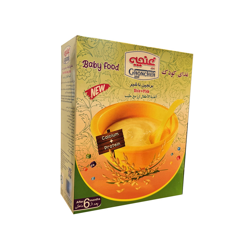 غذای کودک برنجین و شیر غنچه گربر - 250 گرم