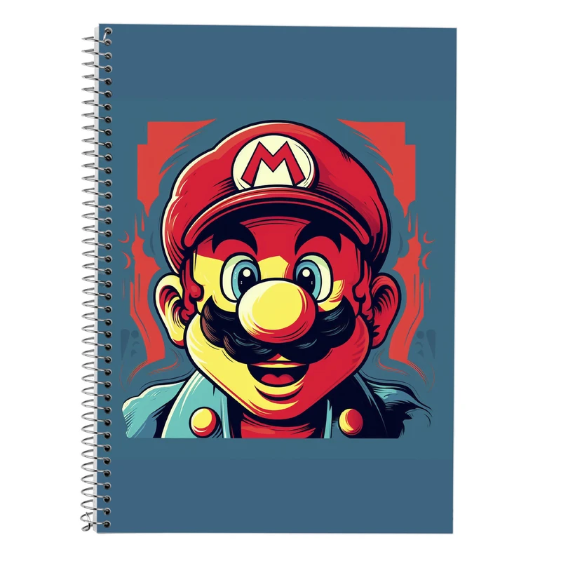 دفتر زبان 50 برگ مدوپد مدل سه خط طرح سوپرماریو super mario کد DF2842