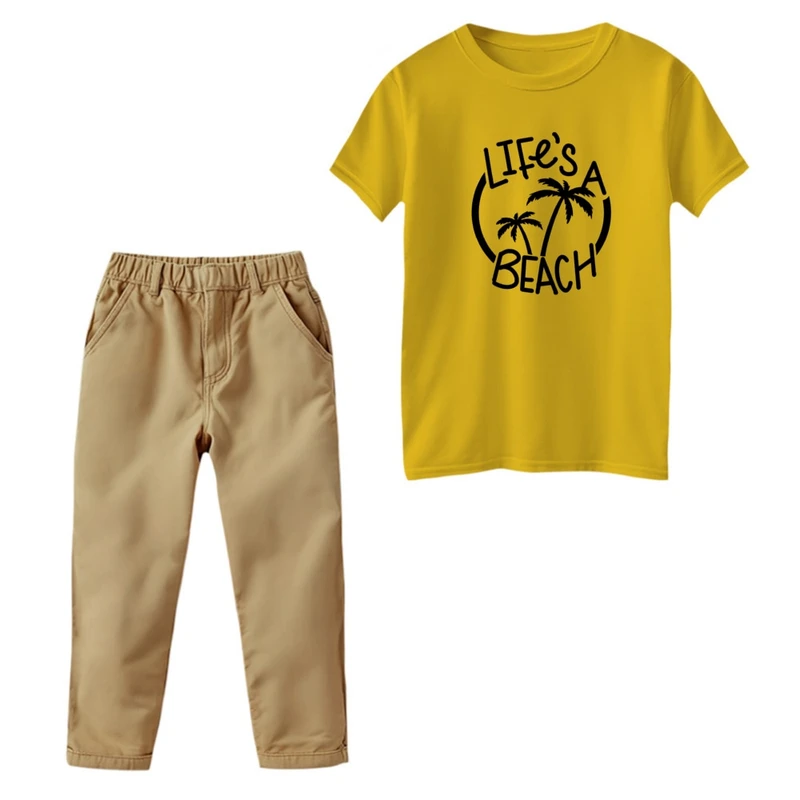 ست تی‌شرت و شلوار پسرانه مدل ساحل