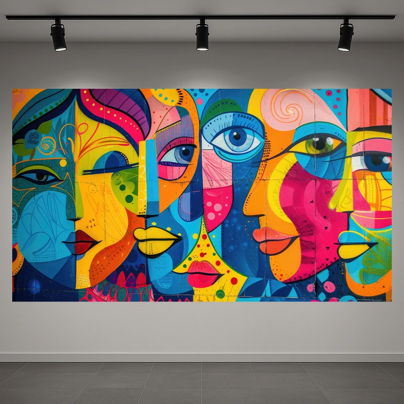 تابلو بوم طرح چهره مدل رنگانگ کد AR3060359