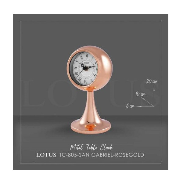 ساعت رومیزی لوتوس مدل TC-805- ROSE GOLD-SAN GABRIEL