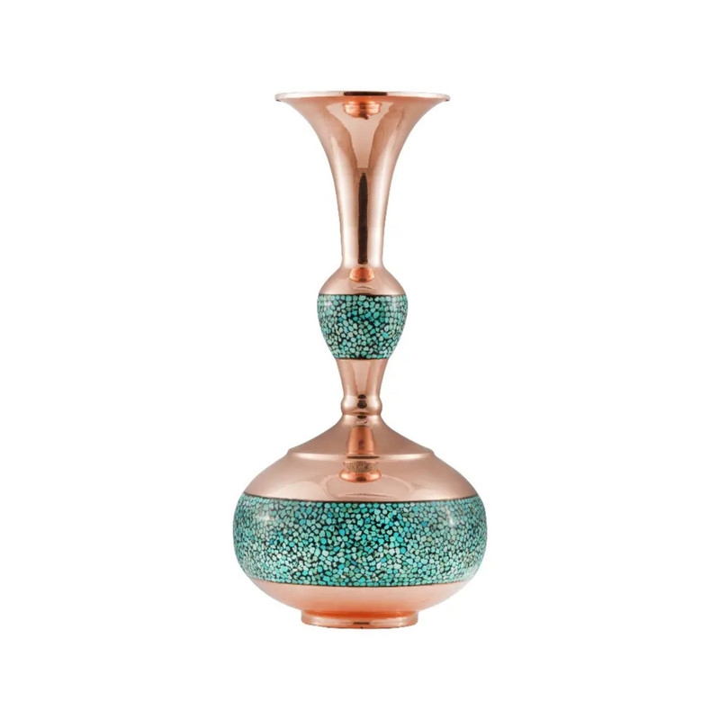 گلدان فیروزه کوبی مدل شلغمی کد F17