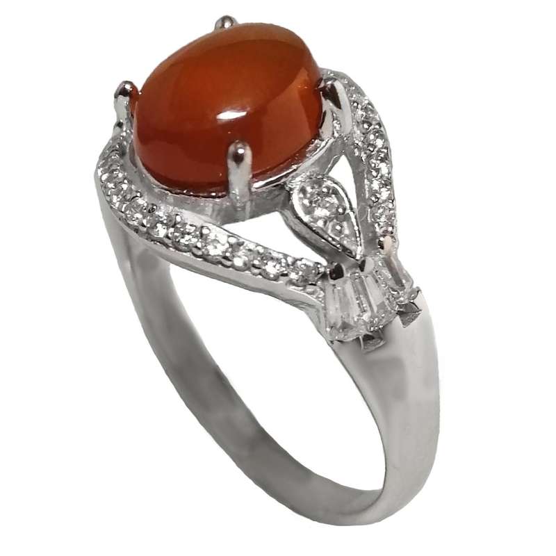 انگشتر نقره زنانه مدل عقیق یمنی YW4161