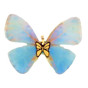 آویز گردنبند طلا 18 عیار زنانه مدل  پروانه رز کد 65-180