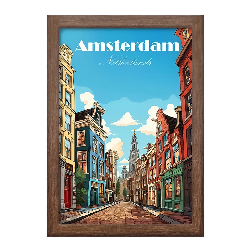 تابلو خندالو طرح آمستردام (Amsterda) کد F6317