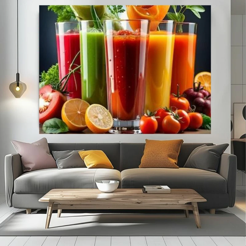 تابلو بوم طرح میوه و سبزیجات مدل آبمیوه کد PY294