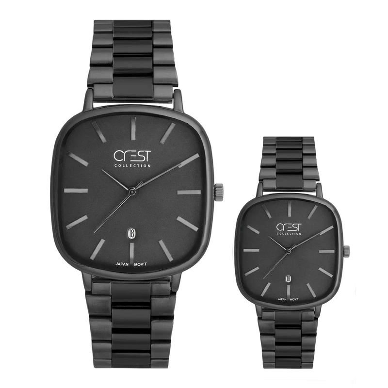 ست ساعت مچی عقربه‌ای کوارتز زنانه و مردانه کرست مدل 9079.10