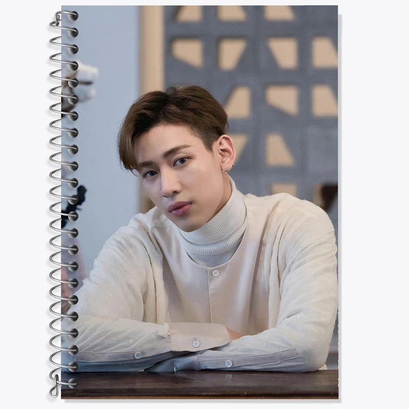 دفتر زبان 50 برگ خندالو مدل سه خط طرح بم بم گروه گات سون GOT7 کد 11658