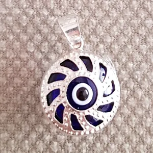 آویز گردنبند نقره زنانه مدل چشم نظر کد PP66