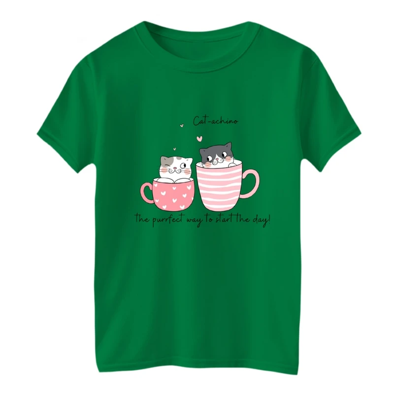 تی شرت آستین کوتاه بچگانه مدل گربه ها و فنجون