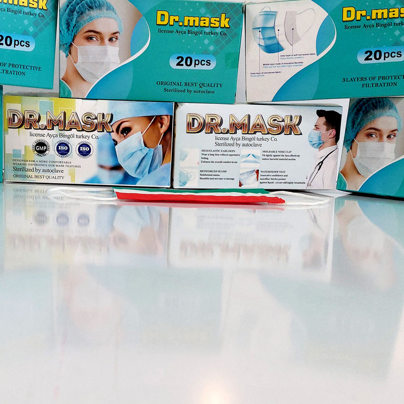 ماسک تنفسی دکتر ماسک مدل پرچم بسته 50 عددی