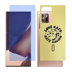 Glass Together model matte anti blue screen protector suitable for Samsung Galaxy Note20 Ultra 5G mobile phone with cover sticker on the back of the phone