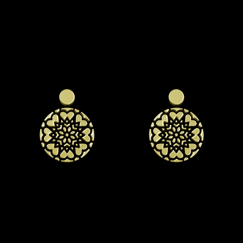 گوشواره طلا 18 عیار زنانه مدوپد مدل هندسی کد GA1-13226