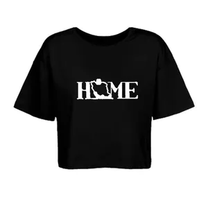 کراپ‌تاپ آستین کوتاه زنانه مدل وطن کد 003 رنگ مشکی