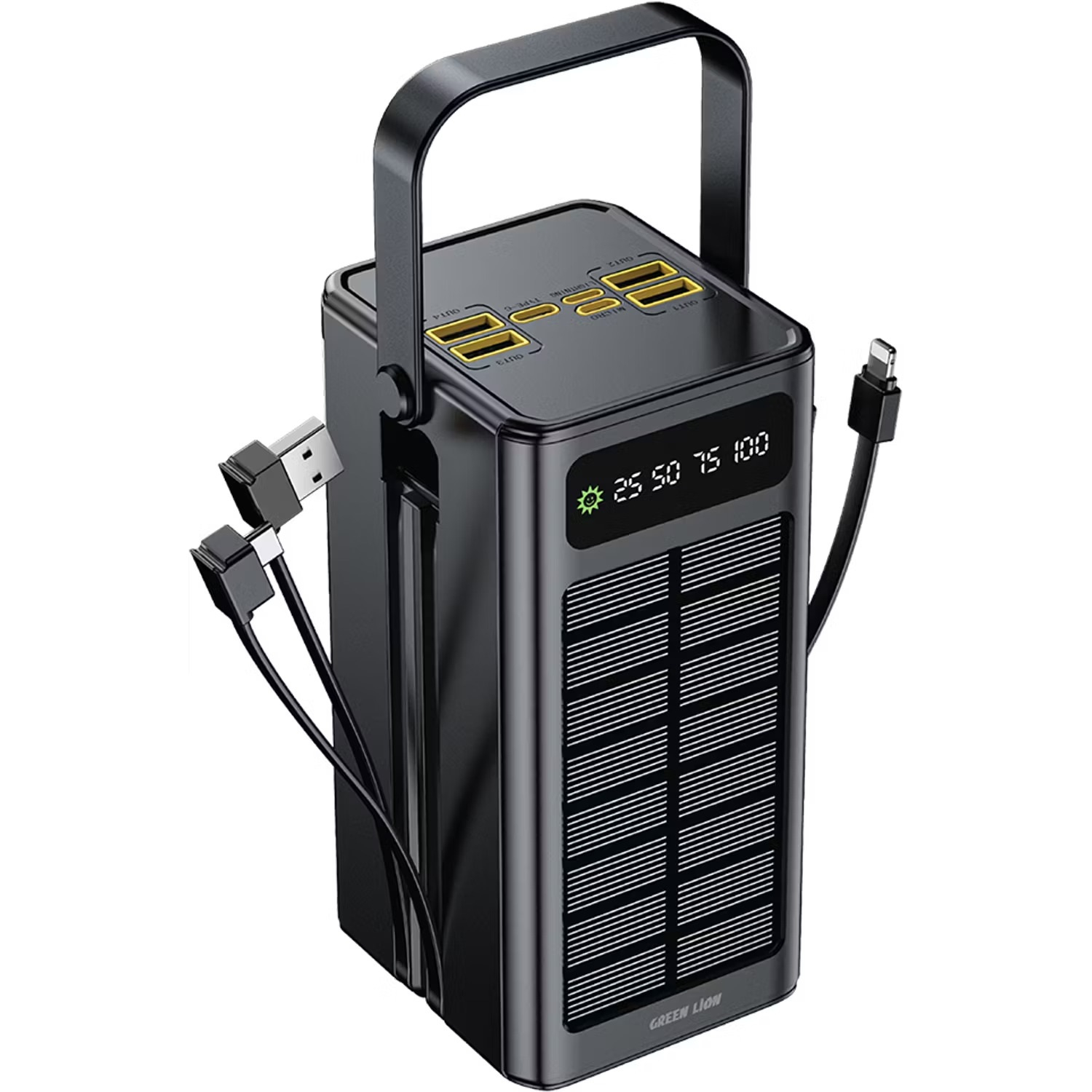 قیمت روز پاوربانک گرین لاین مدل GL-PX50 ظرفیت 60000 میلی‌آمپر ساعت به همراه پنل خورشیدی خرید
