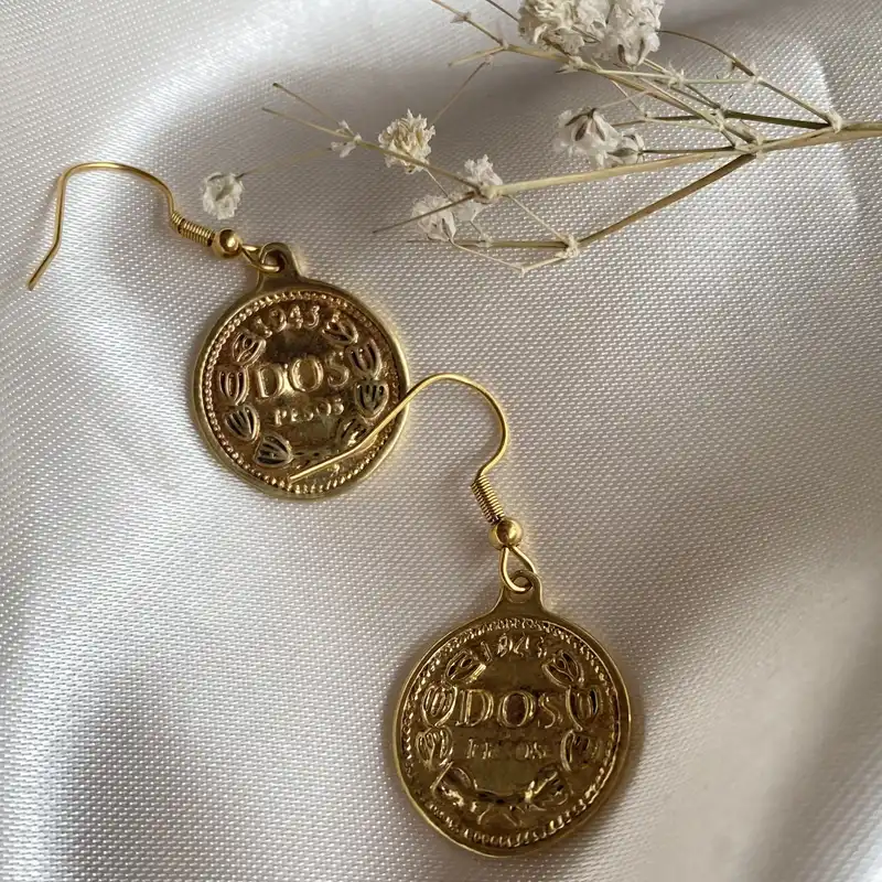 گوشواره زنانه مدل سکه الیزابت