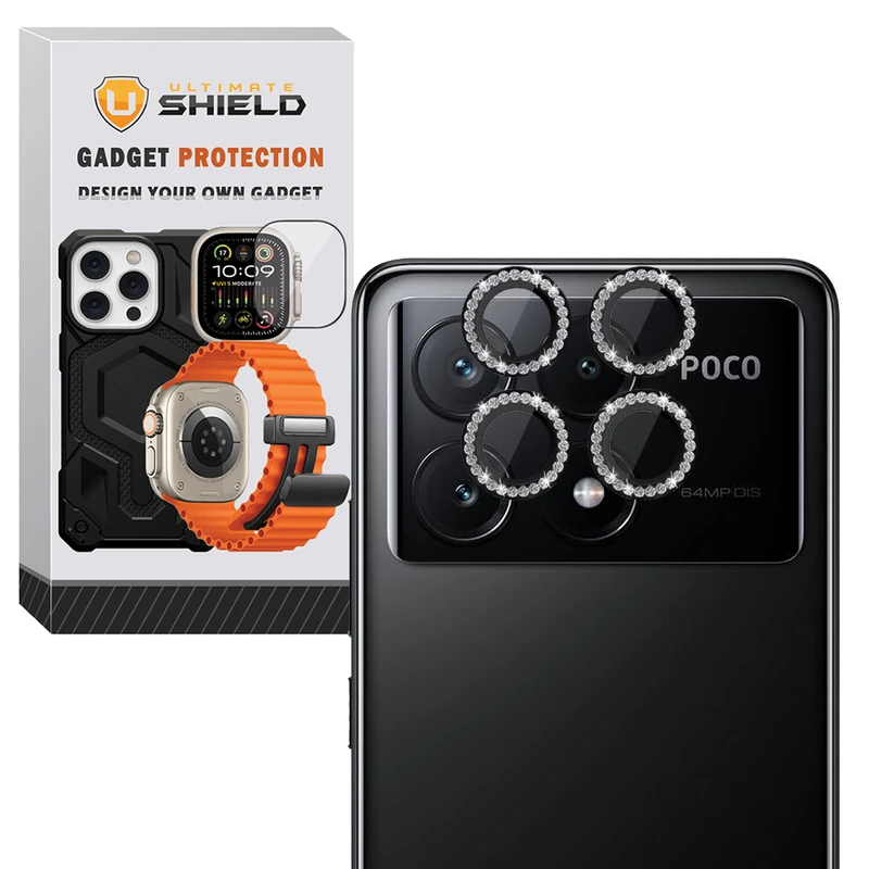 محافظ لنز دوربین رینگی آلتیمیت شیلد مدل Ring-Diamond-UL مناسب برای گوشی موبایل شیائومی Poco X6 Pro