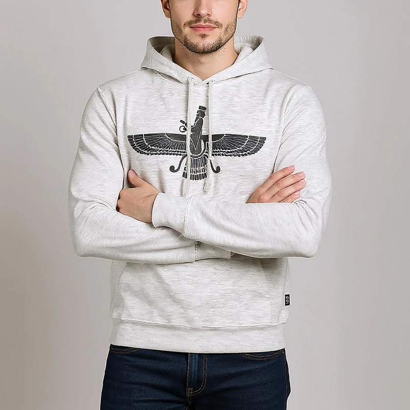 هودی مردانه کد 01 رنگ طوسی