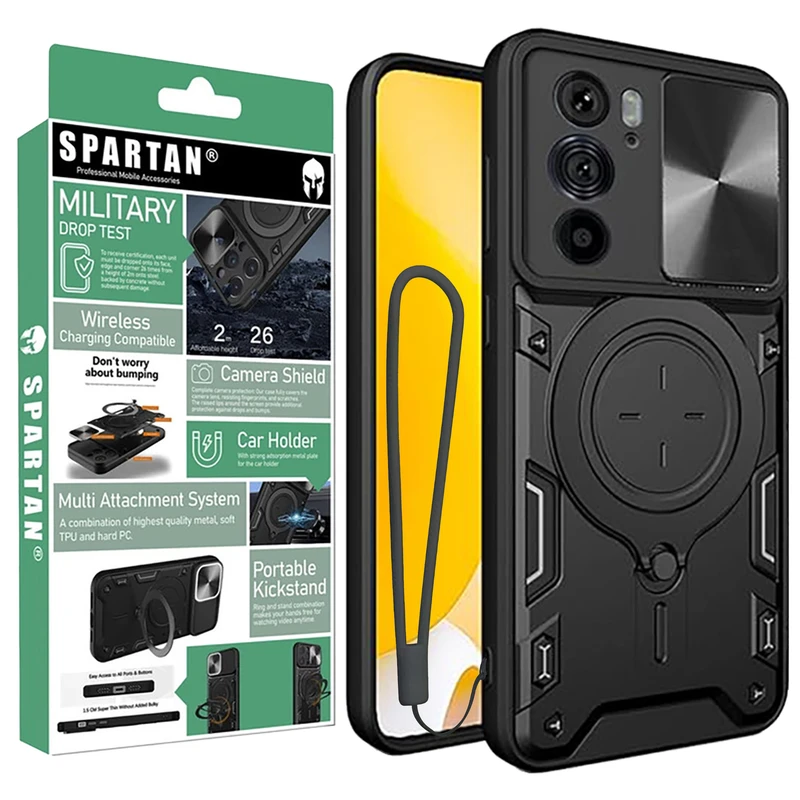 کاور اسپارتان مدل Magnet Ring Strap مناسب برای گوشی موبایل موتورولا Edge 30 Pro به همراه بند آویز