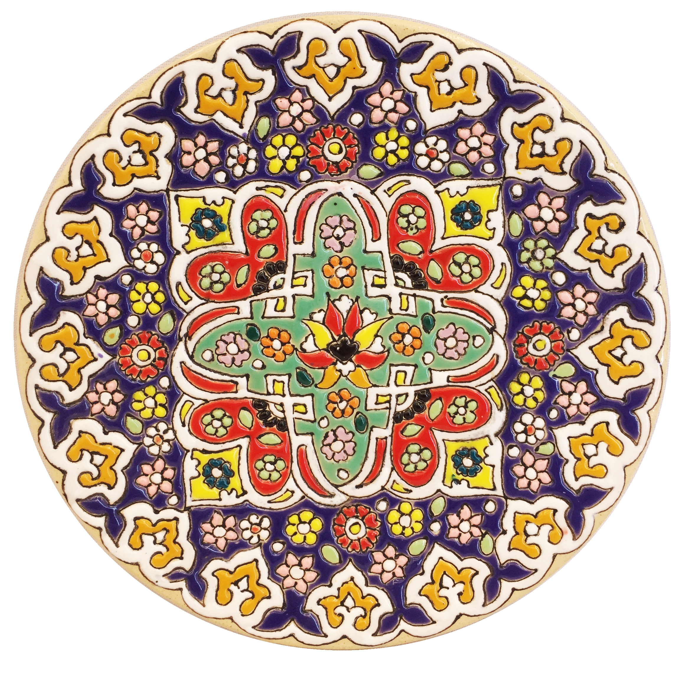 بشقاب میناکاری سفالی زمانیان کد ZMN15067