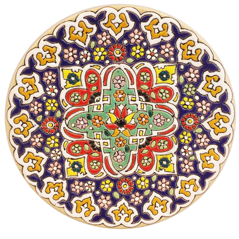 بشقاب میناکاری سفالی زمانیان کد ZMN15067