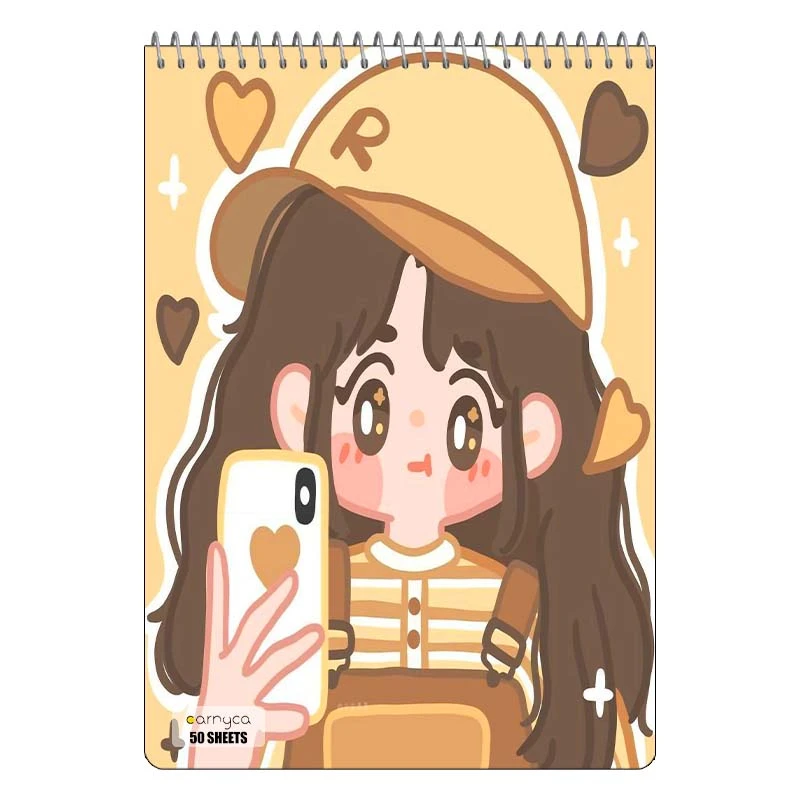 دفتر نقاشی 50 برگ سیمی کارنیکا طرح دختر کیوت Cute Girl کد 56197