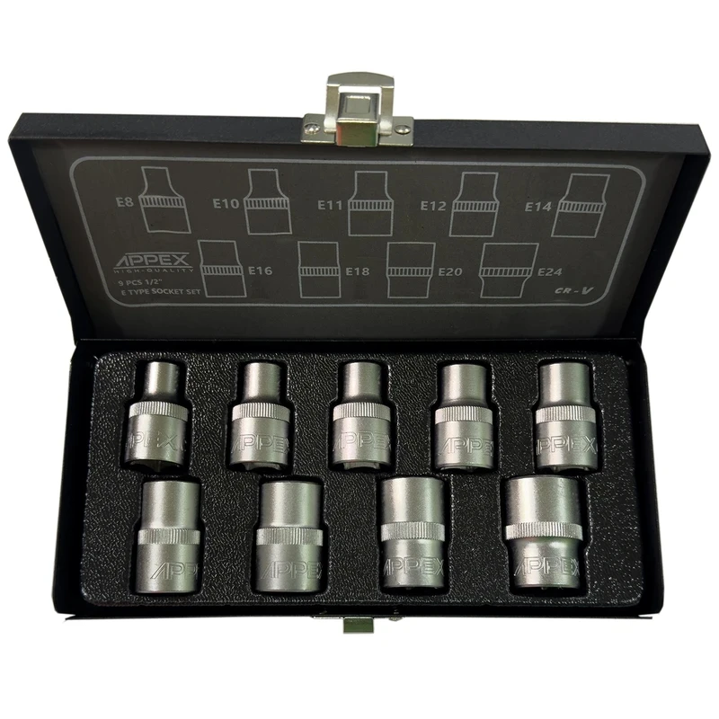 آچار بکس اپکس مدل AJ-APX-6038 مجموعه 9 عددی